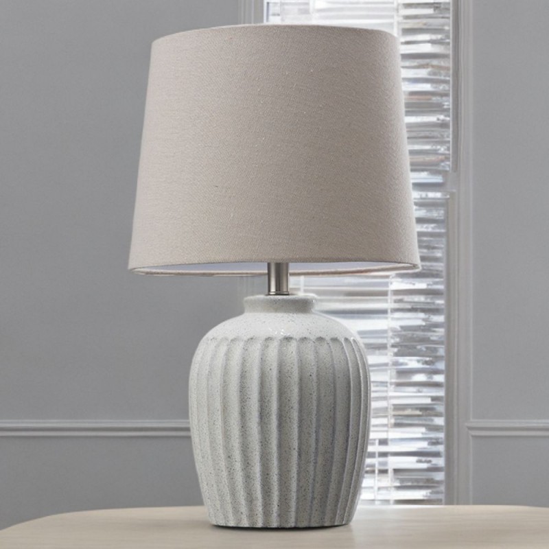 Cork Lighting-TL28696 - Jolan - Decorative Ceramic Table Lamp with Beige Shade