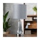 Cork Lighting-TL30209/PN - Silvi - Polished Nickel & Crystal Table Lamp with Grey Shade