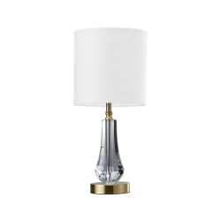 Silvi - Satin Brass & Crystal Table Lamp with White Shade