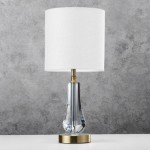 Silvi - Satin Brass & Crystal Table Lamp with White Shade