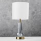 Cork Lighting-TL30209/SB - Silvi - Satin Brass & Crystal Table Lamp with White Shade