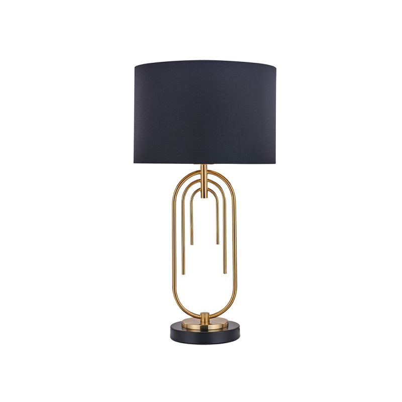 Cork Lighting-TL3250BRBL - Roberta - Matt Gold Table Lamp with Black Shade