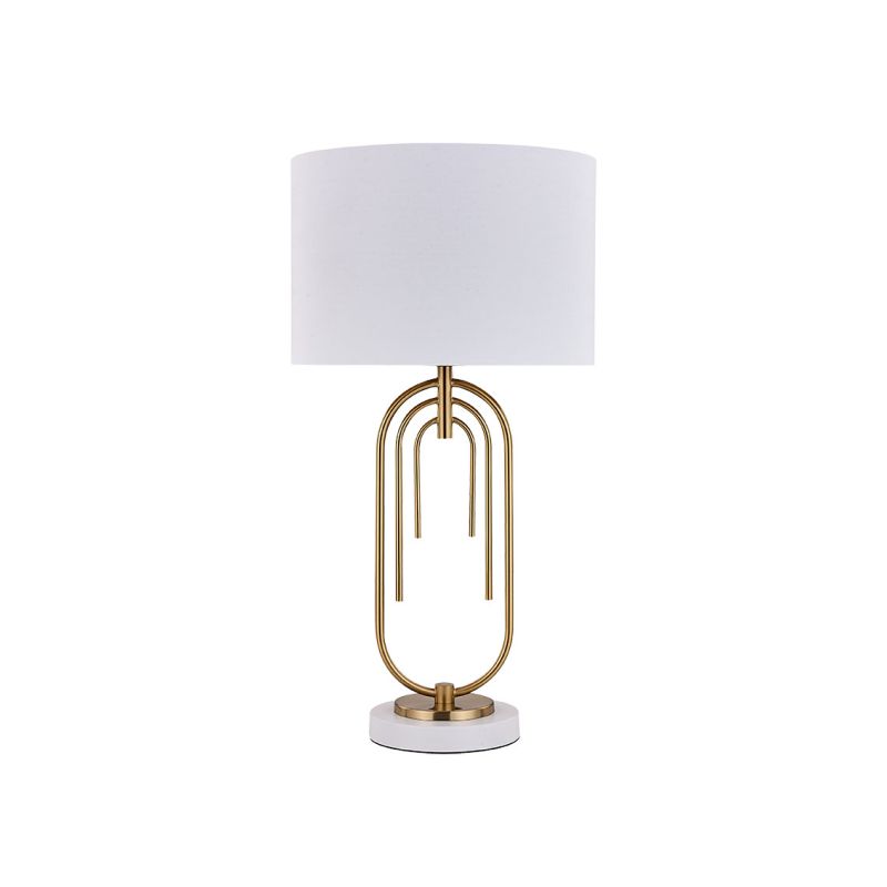 Cork Lighting-TL3250BRWH - Roberta - Matt Brass Table Lamp with White Shade