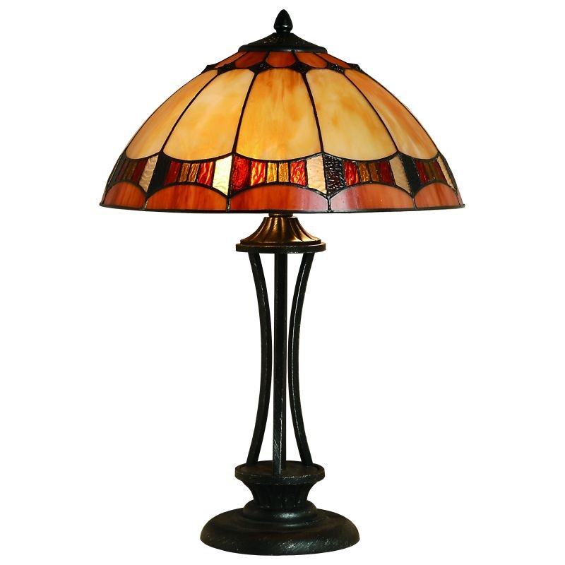 Table & Floor Lamp - Lead - Tiffany Glass 16 Cork Lighting-TL4003/16 - Lead - Tiffany Glass 16