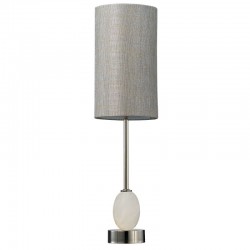 Dalma - Polished Nickel Table Lamp with Grey Shade Dalma - Polished Nickel Table Lamp with Grey Shade