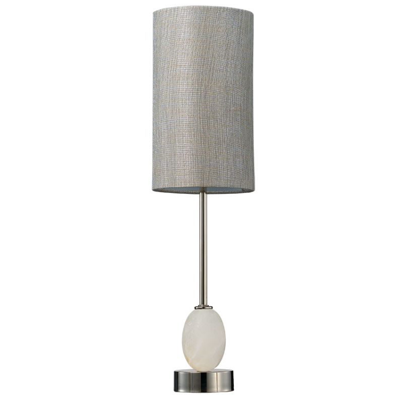 Cork Lighting-TL40221/PN - Dalma - Polished Nickel Table Lamp with Grey Shade