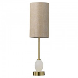 Dalma - Satin Brass Table Lamp with Oatmeal Shade Dalma - Satin Brass Table Lamp with Oatmeal Shade