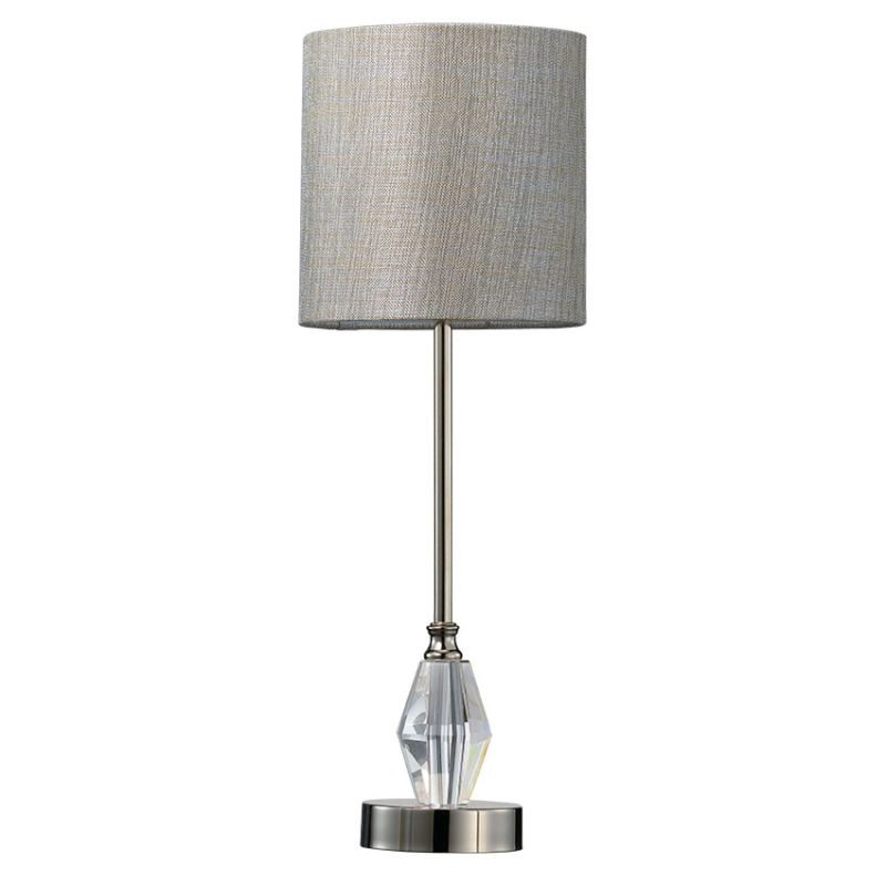 Cork Lighting-TL40311/PN - Dalma - Polished Nickel Table Lamp with Grey Shade