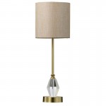 Dalma - Satin Brass Table Lamp with Oatmeal Shade Dalma - Satin Brass Table Lamp with Oatmeal Shade