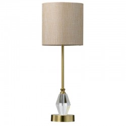 Dalma - Satin Brass Table Lamp with Oatmeal Shade Dalma - Satin Brass Table Lamp with Oatmeal Shade
