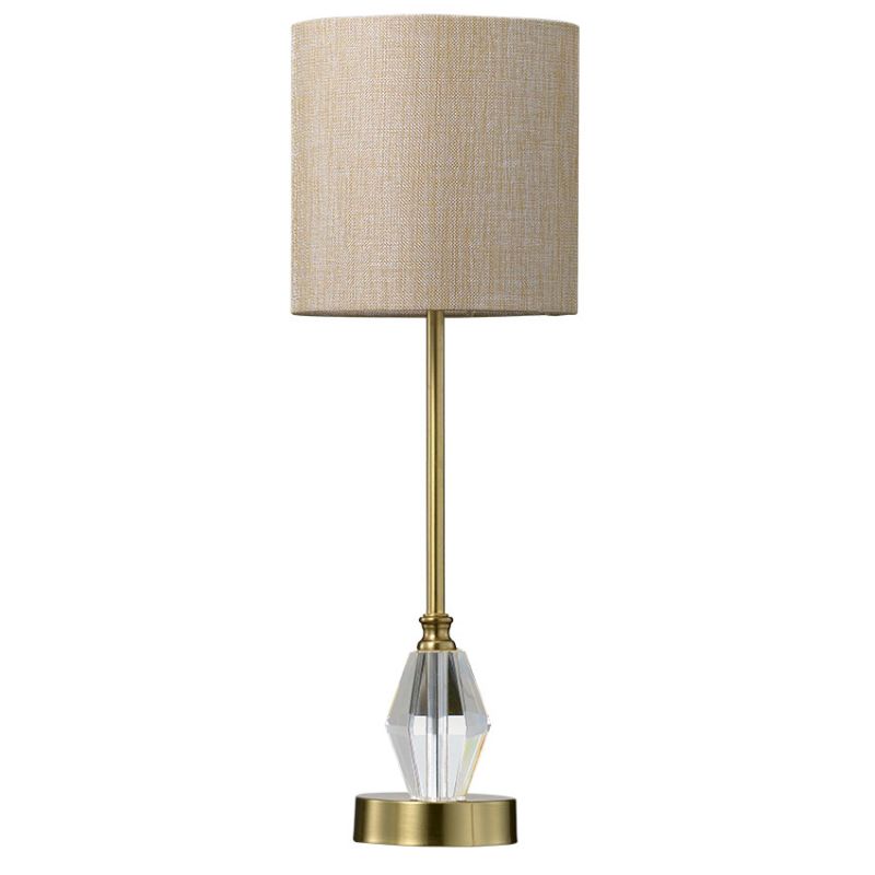 Cork Lighting-TL40311/SB - Dalma - Satin Brass Table Lamp with Oatmeal Shade