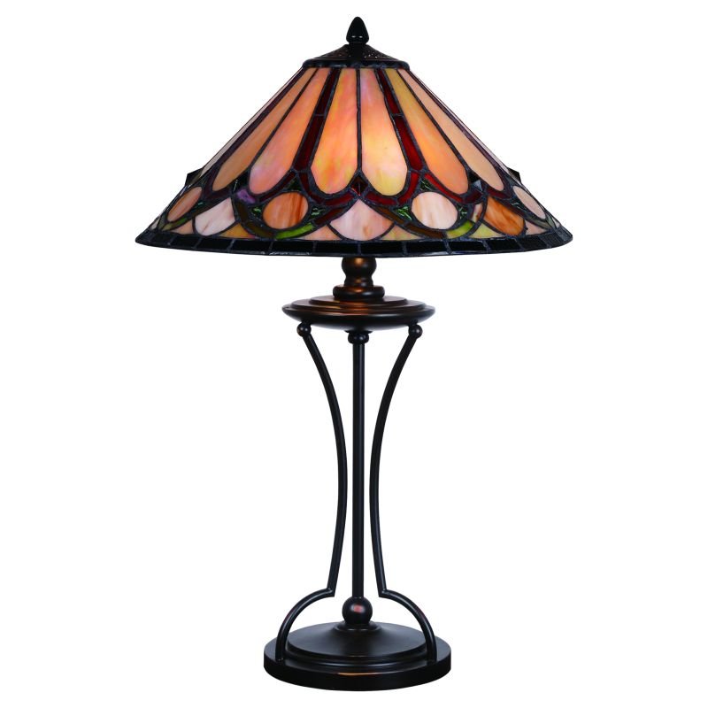 Table & Floor Lamp - Lead - Tiffany Glass 16 Cork Lighting-TL4501/16 - Lead - Tiffany Glass 16
