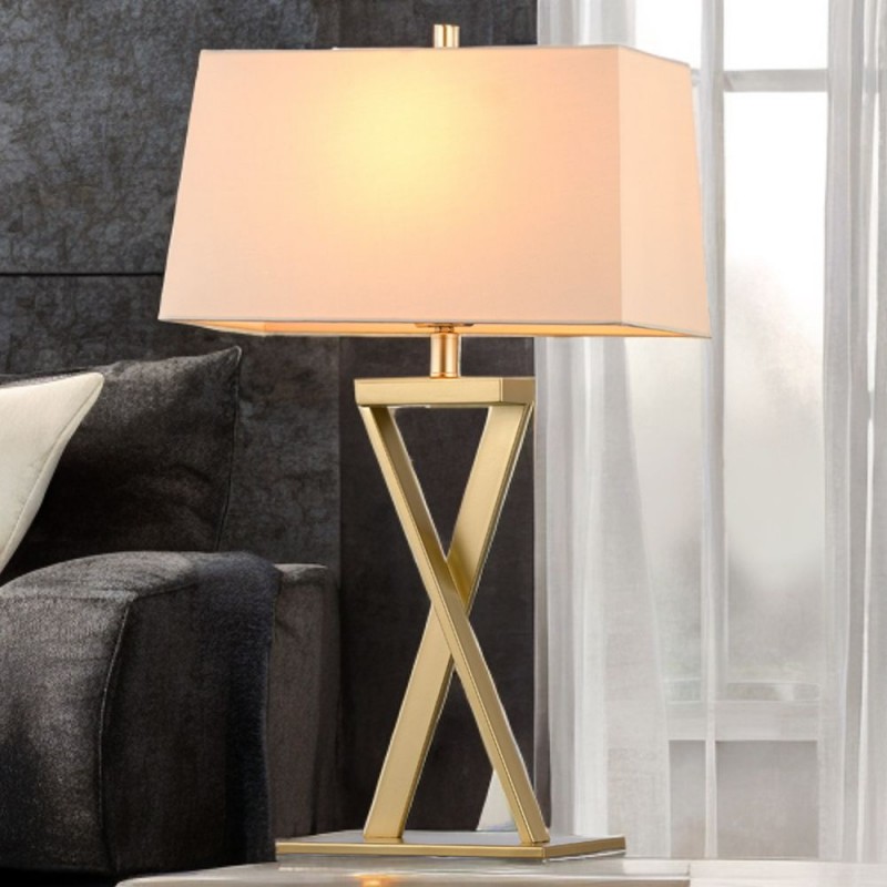 Cork Lighting-TL4514/GLD - Krista - Painted Gold Table Lamp with Off-White Shade