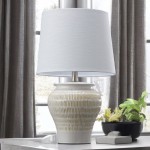 Jolan - Decorative Ceramic Table Lamp with White Shade