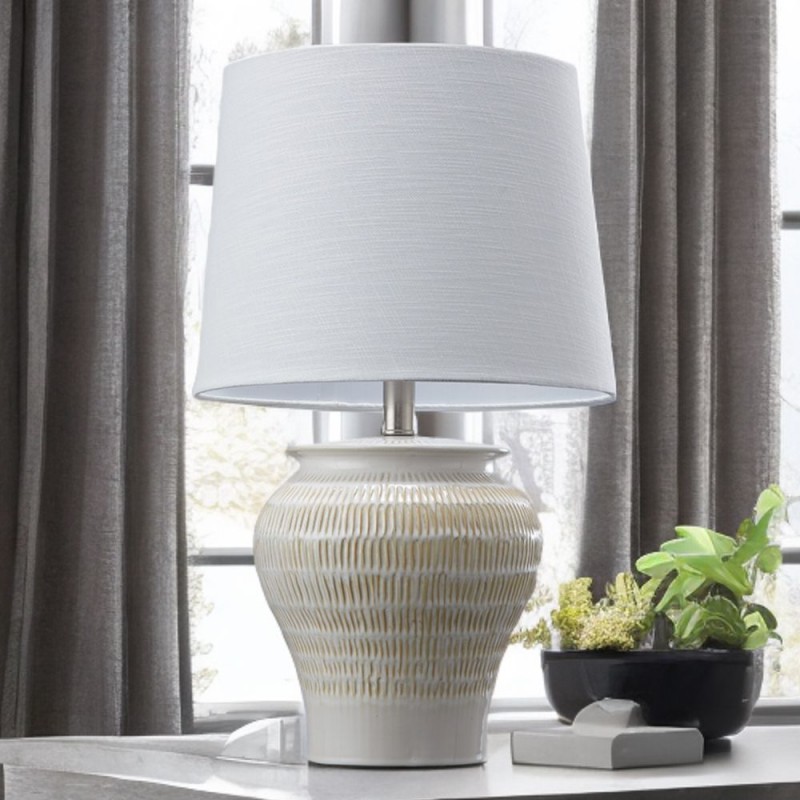 Cork Lighting-TL4709 - Jolan - Decorative Ceramic Table Lamp with White Shade