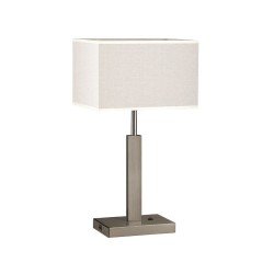 Dunmore - Antique Brass USB Table Lamp with Oatmeal Shade