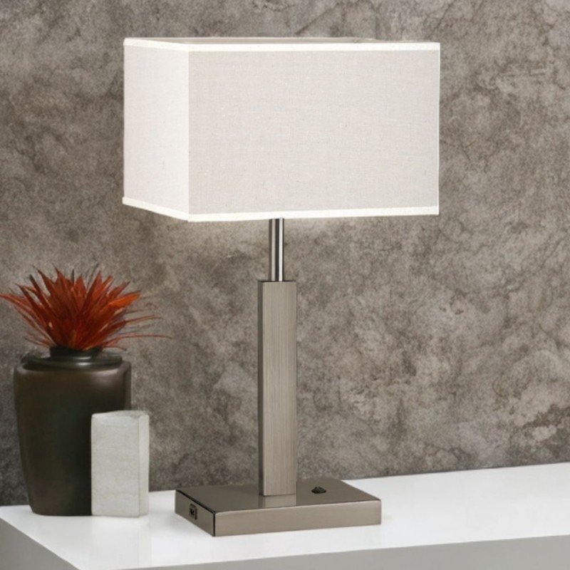 Cork Lighting-TL4794/ANT - Dunmore - Antique Brass USB Table Lamp with Oatmeal Shade