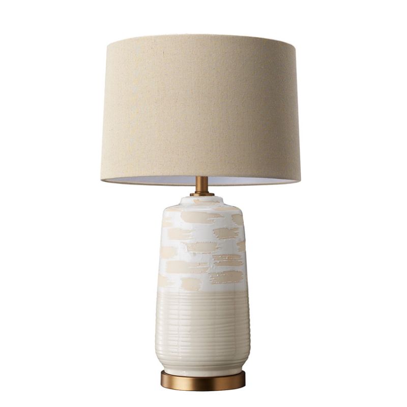 Cork Lighting-TL49060 - Dolce - Beige Ceramic Table Lamp with Oatmeal Shade