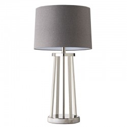 Impress - Polished Nickel Table Lamp with Grey Shade Impress - Polished Nickel Table Lamp with Grey Shade