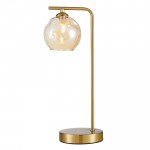 Genoa - Matt Brass Table Lamp with Dimpled Amber Glass Genoa - Matt Brass Table Lamp with Dimpled Amber Glass