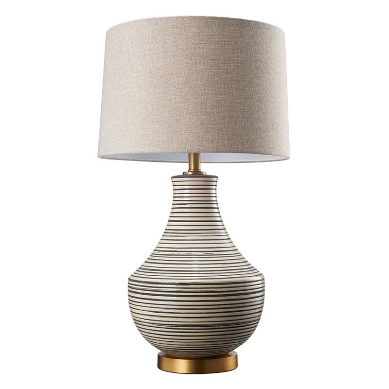 Cork Lighting-TL67084 - Dolce - Ceramic Table Lamp with Oatmeal Shade