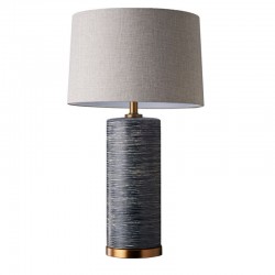 Dolce - Blue Ceramic Table Lamp with Oatmeal Shade Dolce - Blue Ceramic Table Lamp with Oatmeal Shade