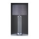 Cork Lighting-TL78085 - Arlo - Nickel & Clear Glass Table Lamp with Grey Shade