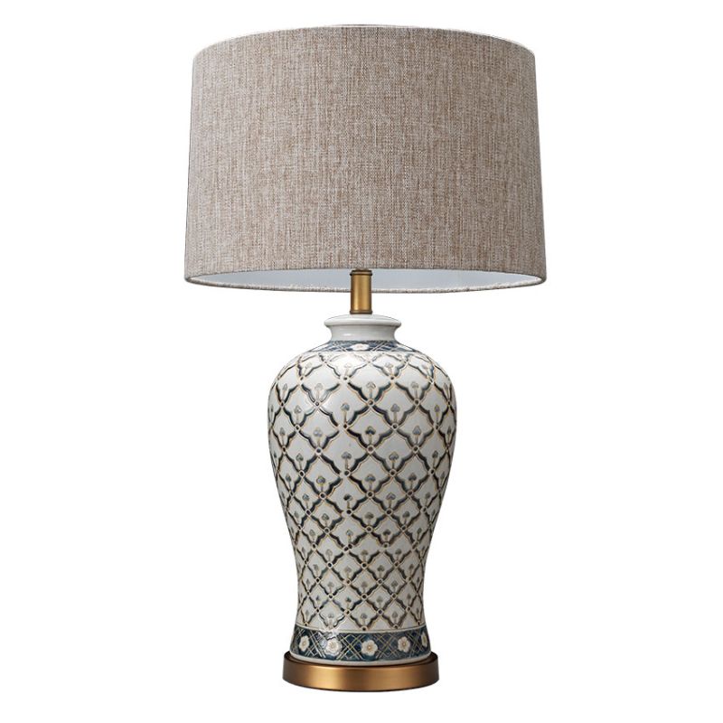 Cork Lighting-TL88284 - Dolce - Ceramic Table Lamp with Brown Shade