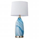 Dolce - Blue Ceramic Table Lamp with White Shade Dolce - Blue Ceramic Table Lamp with White Shade