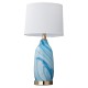 Cork Lighting-TL89437 - Dolce - Blue Ceramic Table Lamp with White Shade