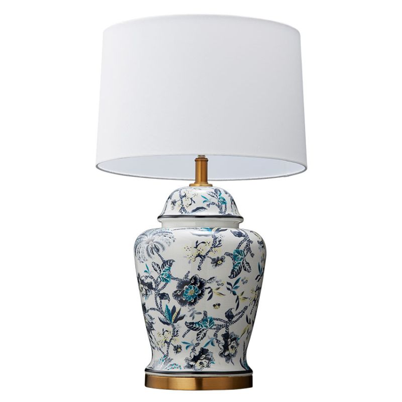 Cork Lighting-TL89520 - Dolce - Decorative Ceramic Table Lamp with White Shade