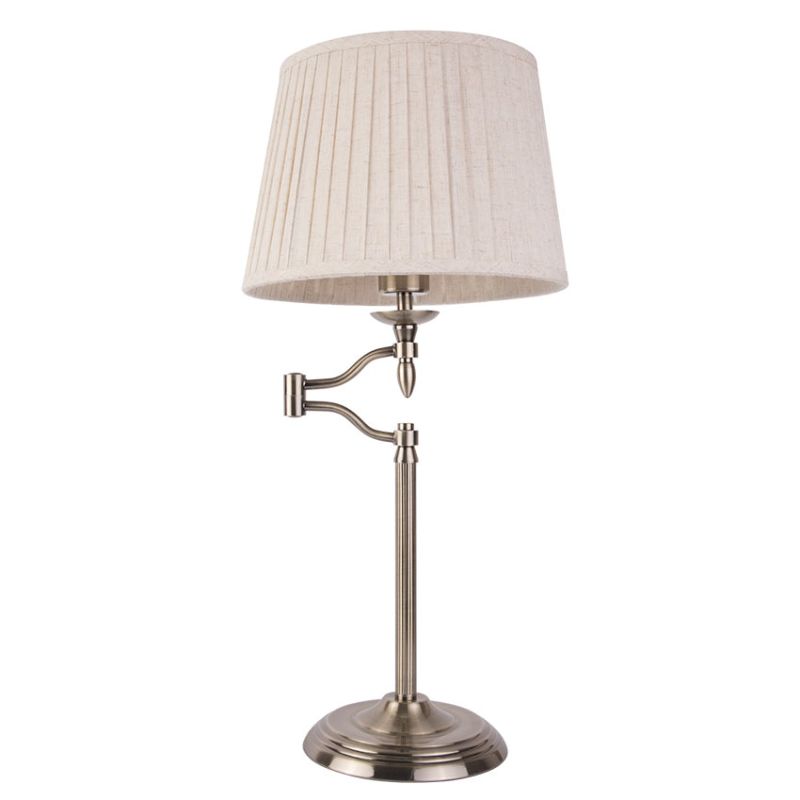 Cork Lighting-TL9022/ANT - Kyra - Antique Brass Table Lamp with Cream Shade