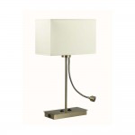 Maya - Antique Brass Reading Table Lamp with Cream Shade
