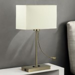 Maya - Antique Brass Reading Table Lamp with Cream Shade
