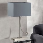 Maya - Satin Nickel Reading Table Lamp with Grey Shade