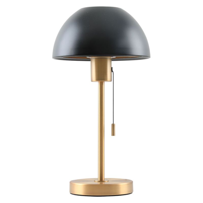 Cork Lighting-TLBELLA/BL - Bella - Brass Desk Lamp with Black & Gold Shade