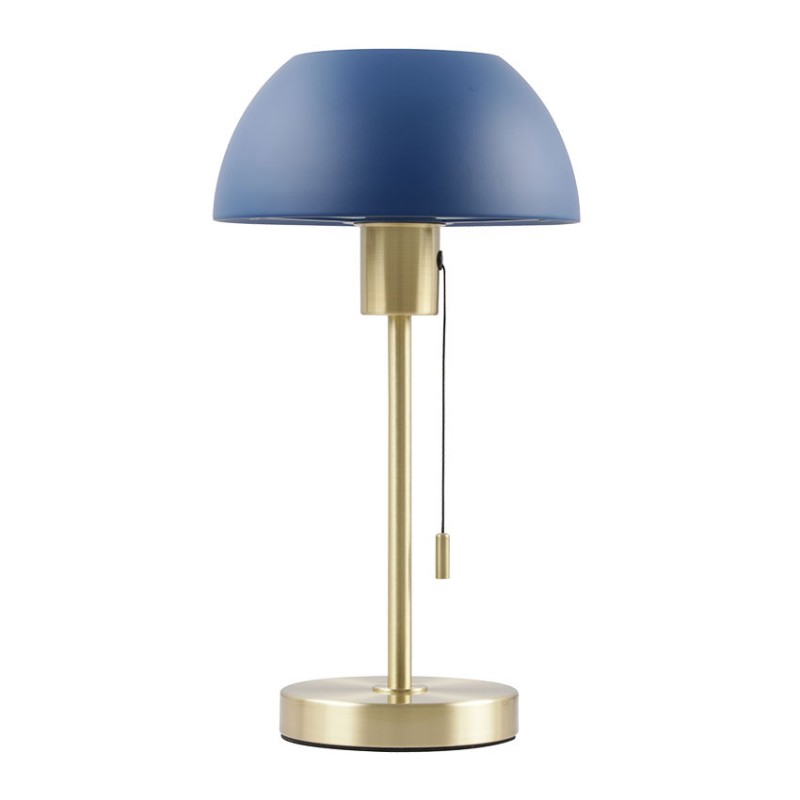 Cork Lighting-TLBELLA/BLUE - Bella - Brass Desk Lamp with Blue Shade