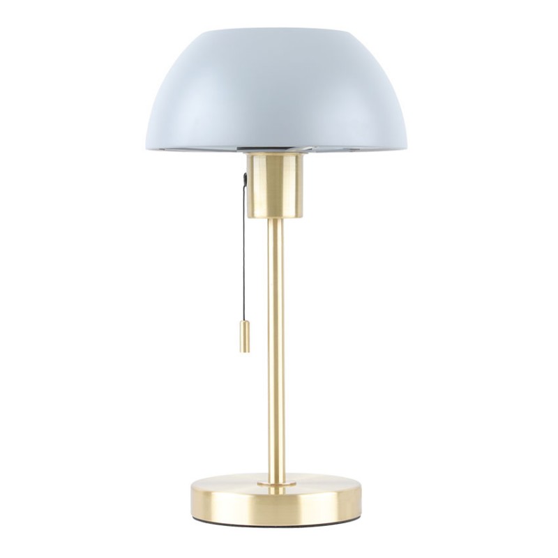 Cork Lighting-TLBELLA/GREY - Bella - Brass Desk Lamp with Grey Shade