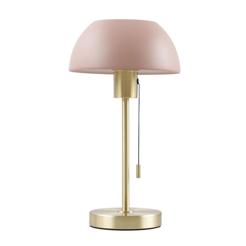 Cork Lighting-TLBELLA/PINK - Bella - Brass Desk Lamp with Pink Shade