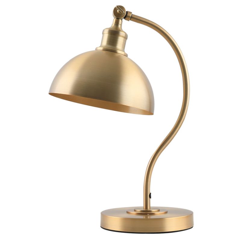 Cork Lighting-TLSWAN/BR - Swan - Satin Brass Desk Lamp