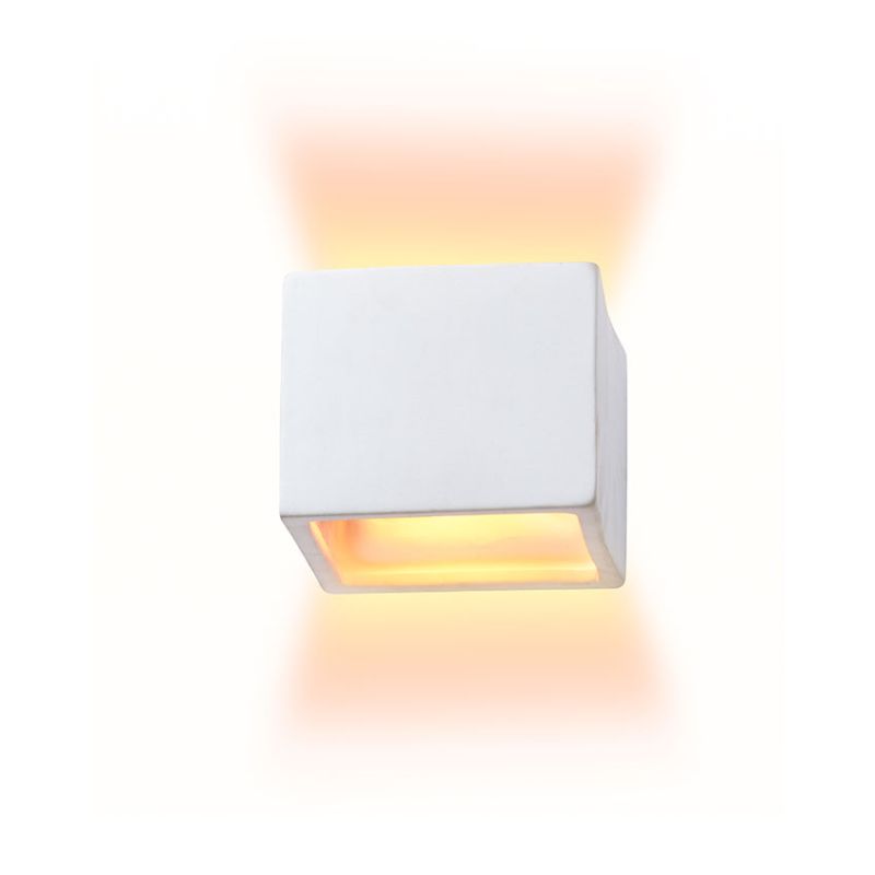 Cork Lighting-UPM502 - Delta - White Plaster Up & Down Wall Lamp