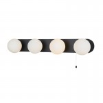 Acqua Globe - Black 4 Light Wall Lamp with White Glass Acqua Globe - Black 4 Light Wall Lamp with White Glass