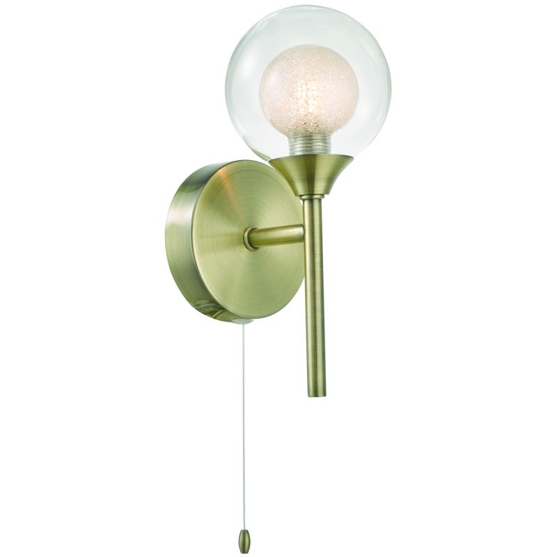 Bathroom Lights - Acqua Globe - Antique Brass with Double Glass Single Wall Lamp Cork-Lighting-WB16053/1AB - Acqua Globe - Antique Brass with Double Glass Single Wall Lamp