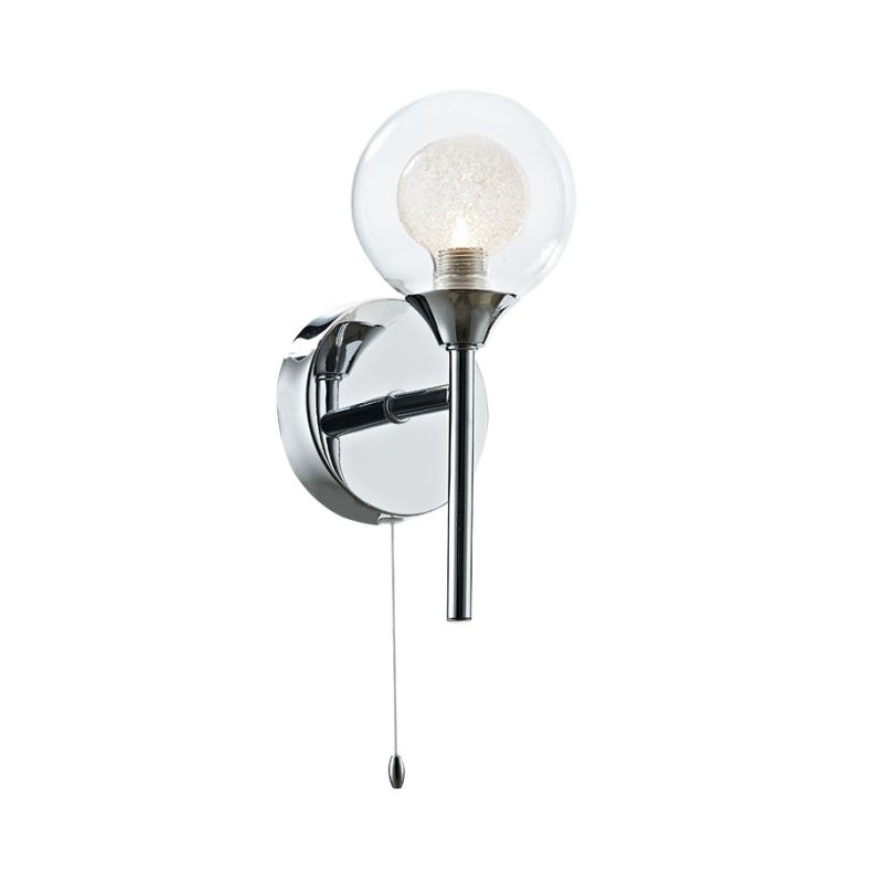 Cork-Lighting-WB16053/1 - Acqua Globe - Chrome with Double Glass Single Wall Lamp