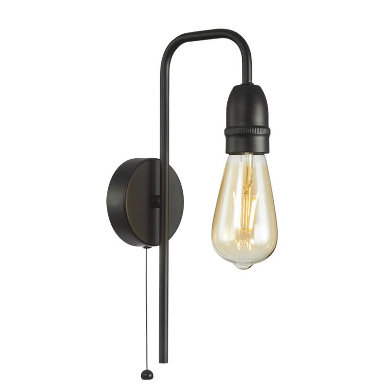 Cork Lighting-WB1966/1BLK - Venus - Black Wall Lamp