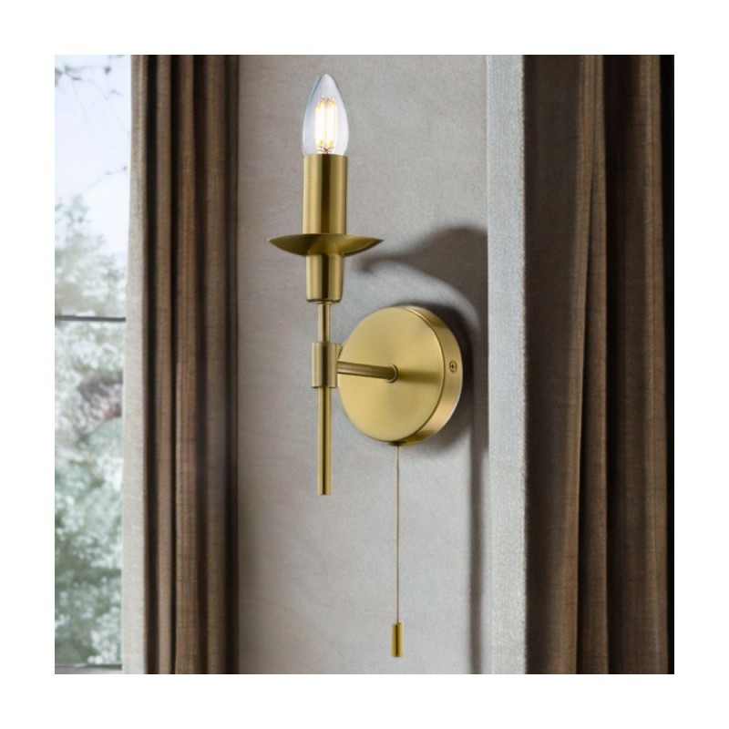 Cork Lighting-WB2415/1MB - Aradena - Matt Brass Wall Lamp