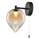 Cork Lighting-WB2576/1AMB - Vetro - Black LED Wall Lamp with Amber Glass