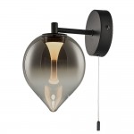 Vetro - Black LED Wall Lamp with Smoked Glass