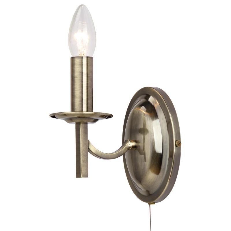 Wall Lights - Lugano - Traditional Antique Brass Wall Lamp Cork-Lighting-WB2633/1AB - Lugano - Traditional Antique Brass Wall Lamp