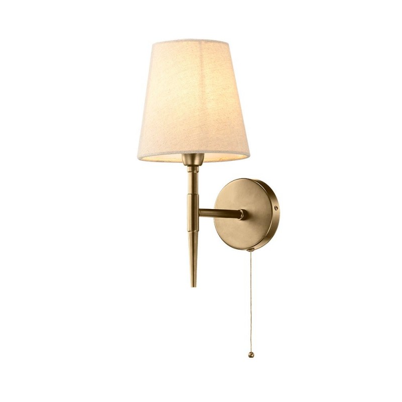 Cork Lighting-WB2840/1AB - Shandon - Antique Brass Wall Lamp with Cream Shade